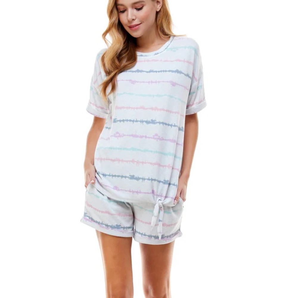 Emerson Road Whisper Luxe Tie Tee & Shorts Set